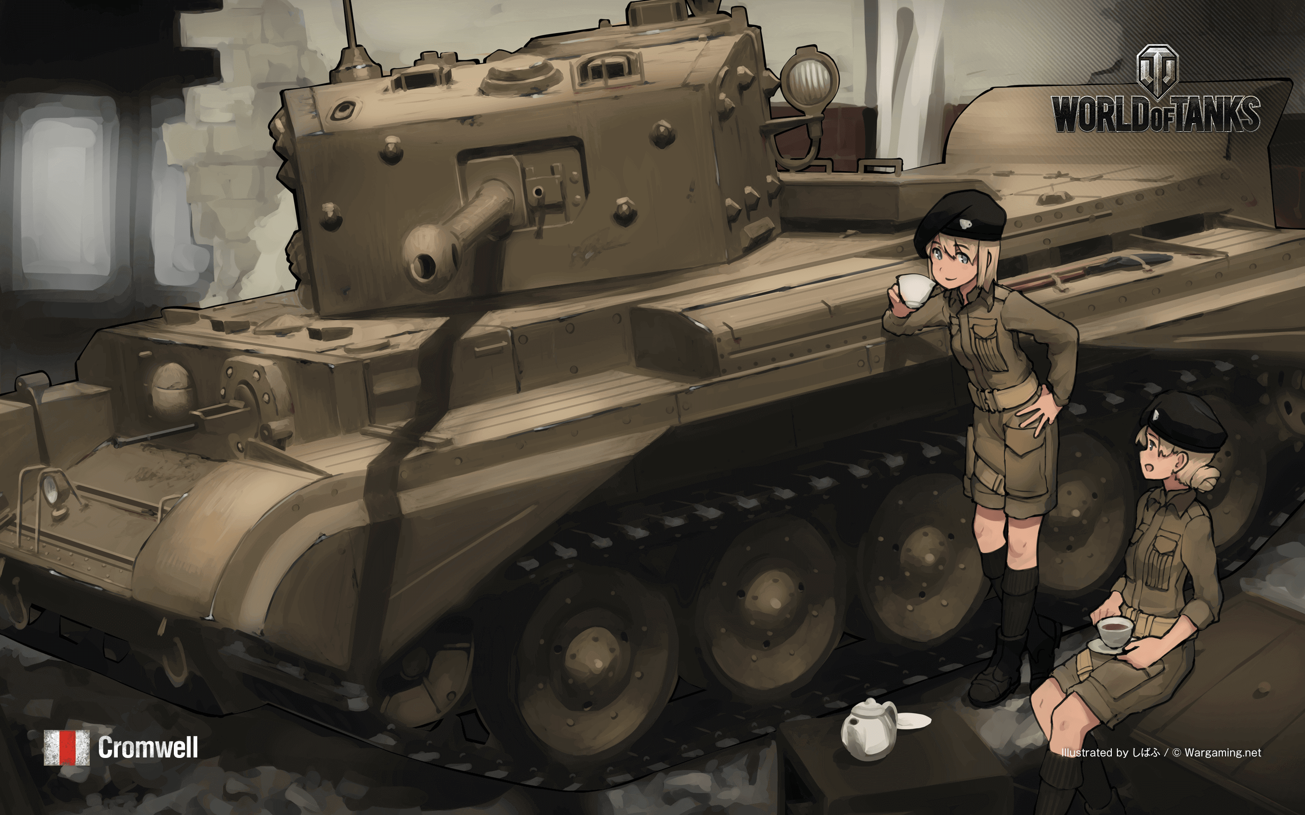 WoT WoWS Anime Wallpaper: Montana, Cromwell & T28