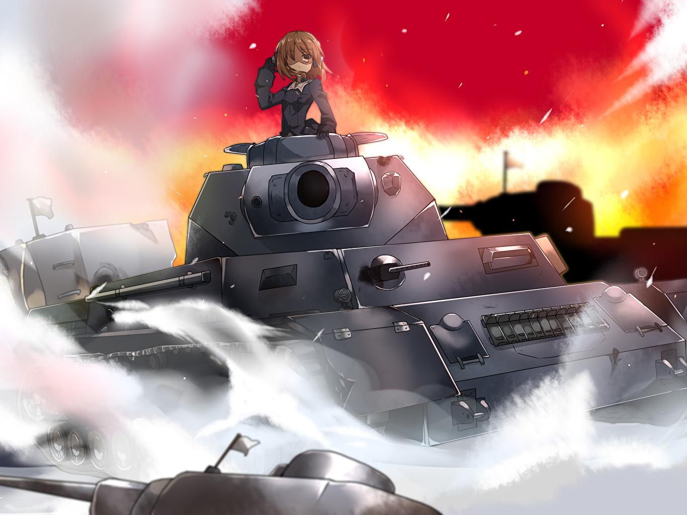 Wallpaper Girls und Panzer Tanks Anime
