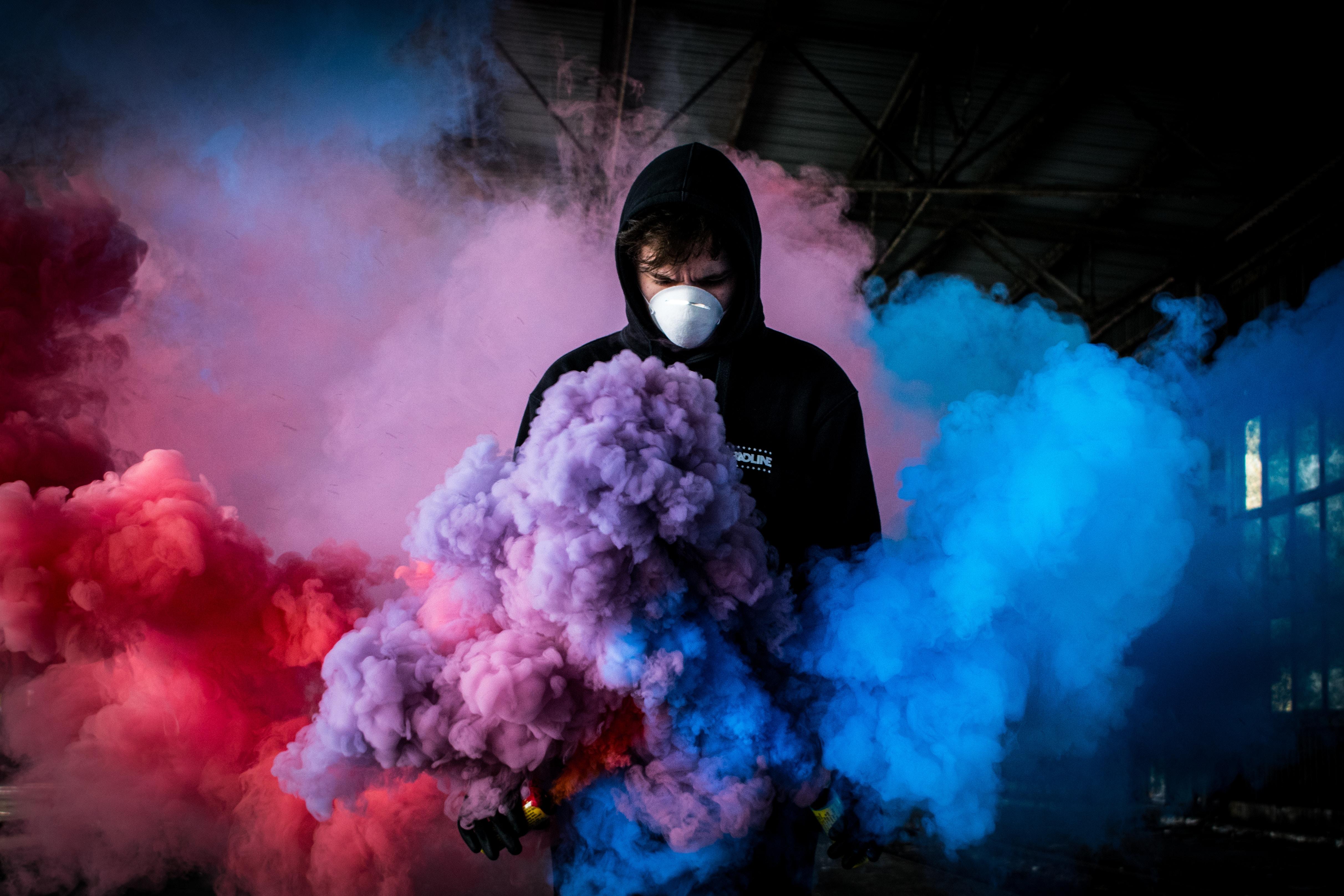 Boy With Smoke Bomb Colorful 5k, HD Photography, 4k Wallpaper