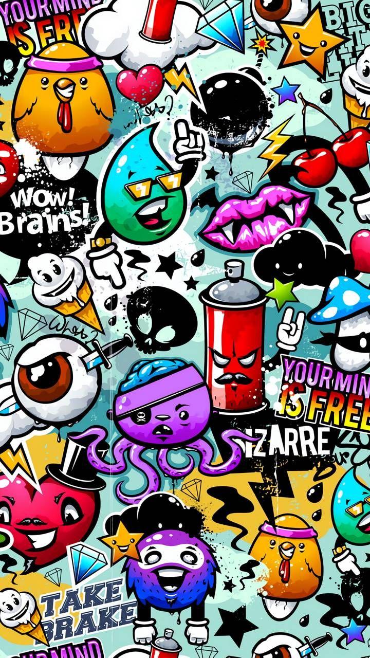 Cartoon Graffiti. Wallpaper. Graffiti wallpaper, Graffiti