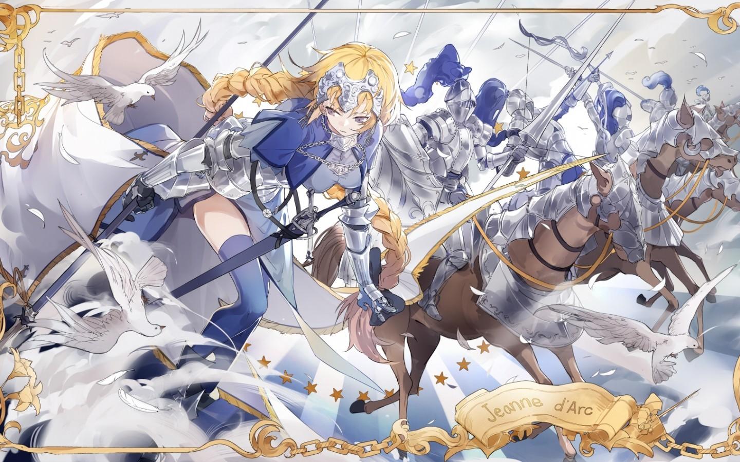 Download 1440x900 Jeanne D'arc, Fate Apocrypha, Blonde, Horses