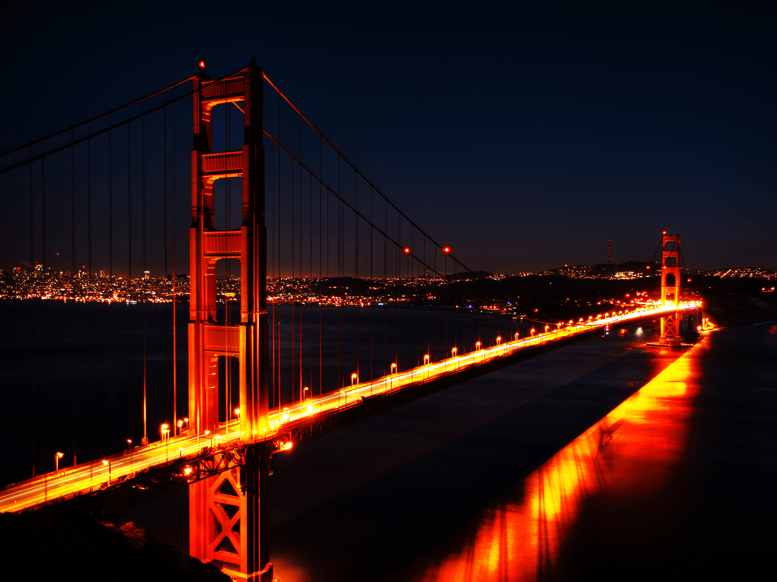 Golden Gate Bridge At Night HD Wallpaper, Background Image