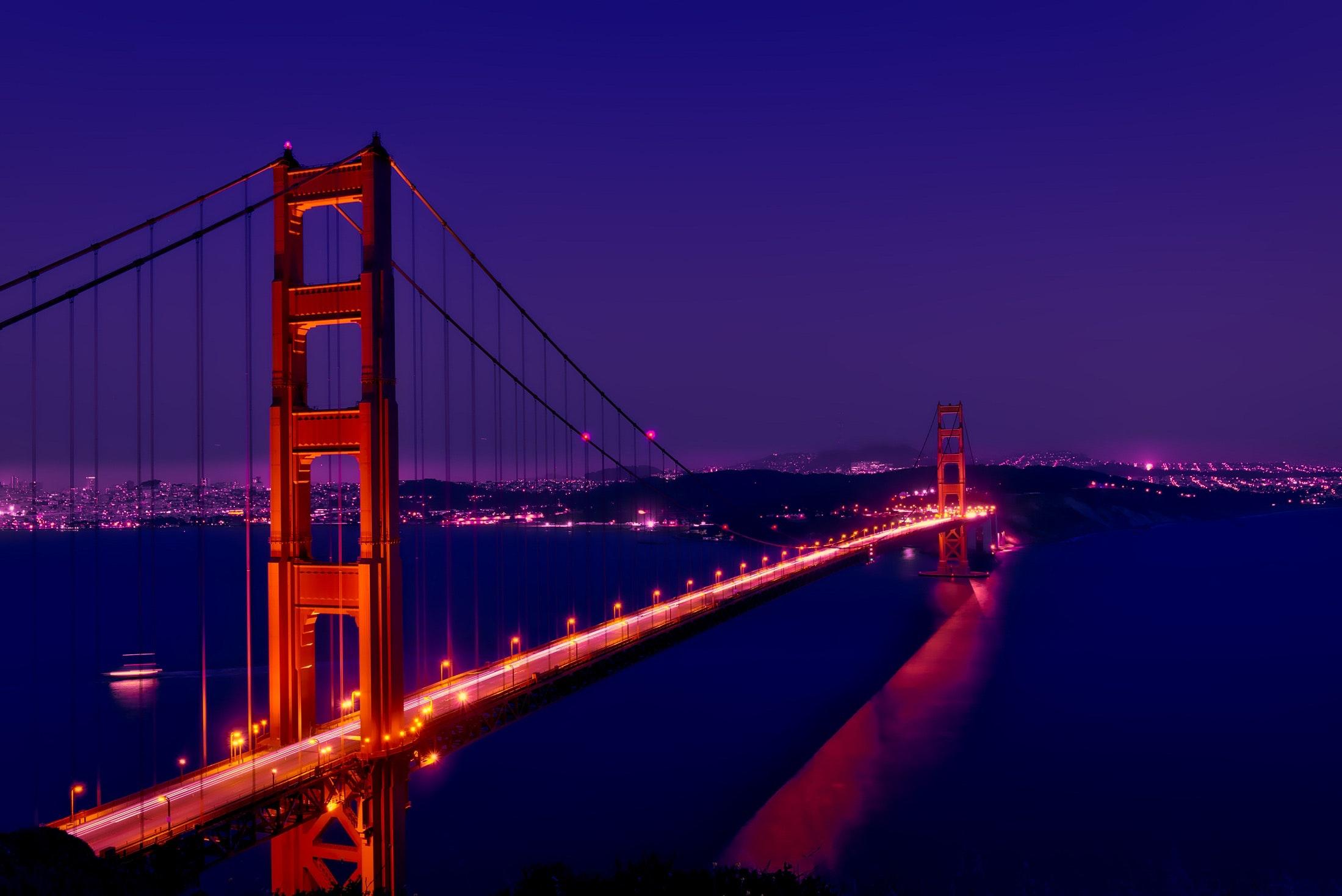 Golden Gate Bridge At Night Wallpapers Wallpaper Cave