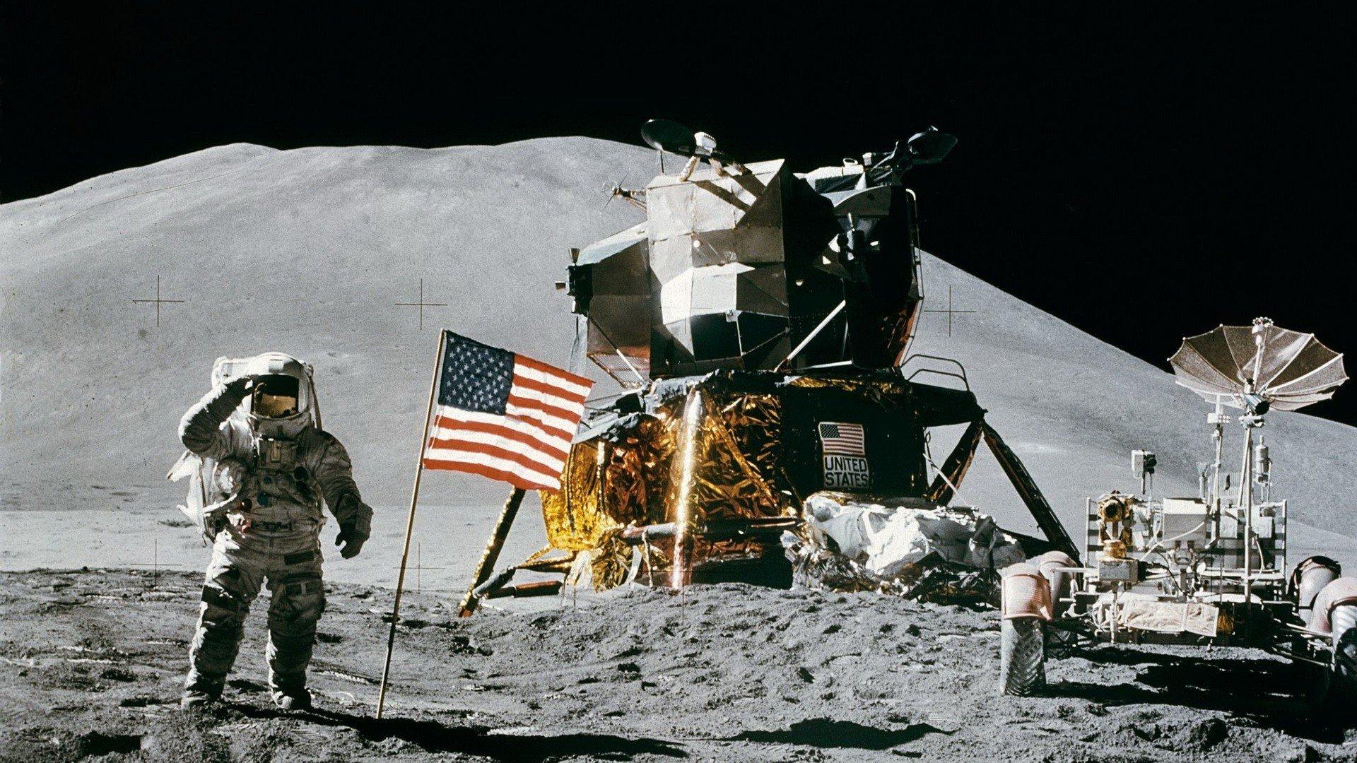 1920x1080 moon astronaut nasa american flag wallpaper