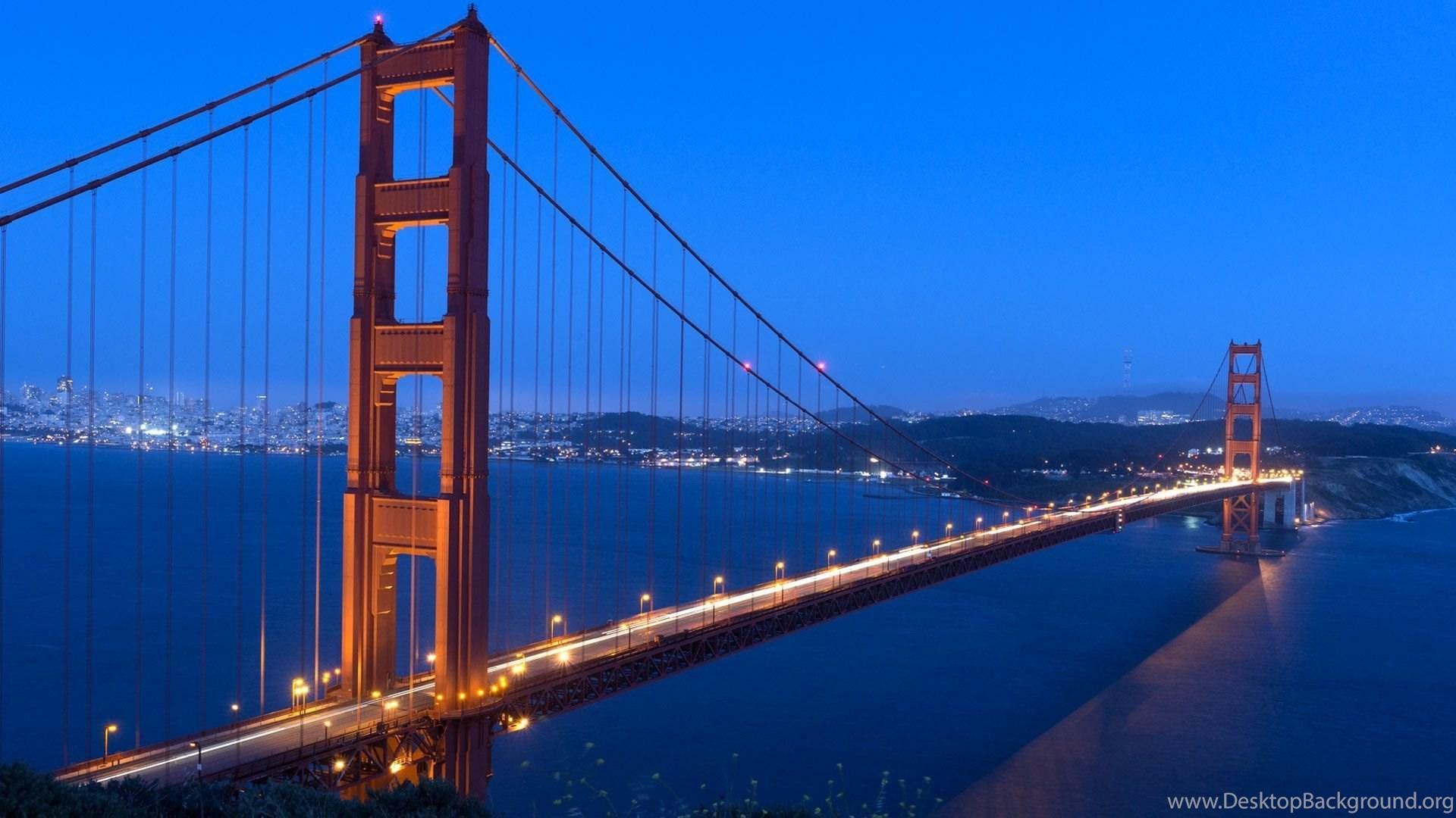 Golden Gate Bridge Night Wallpaper HD 1080p For Desktop Desktop