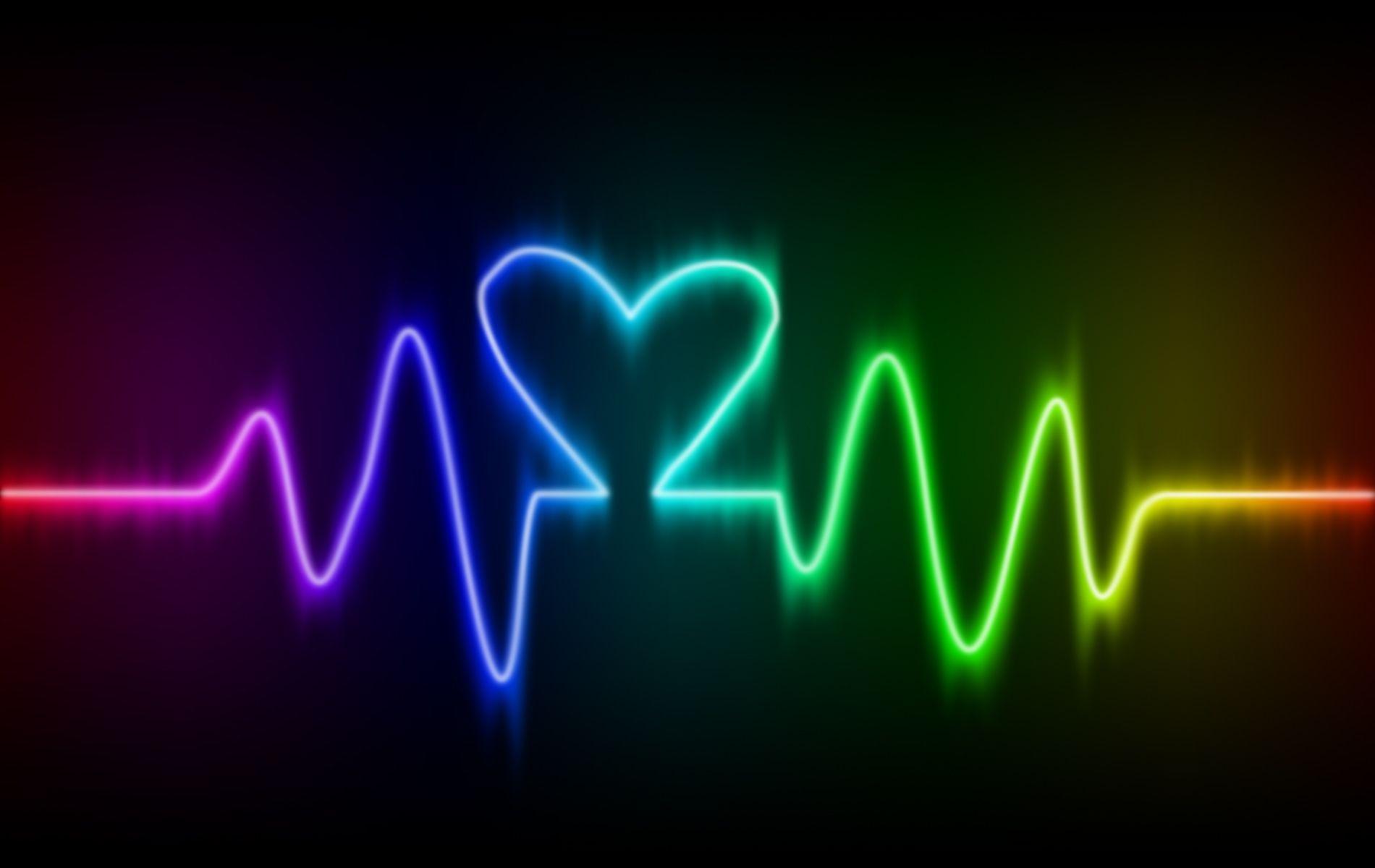 rainbow heartbeat♥. OoOoOoOH Pretty. Heartbeat line, Romantic