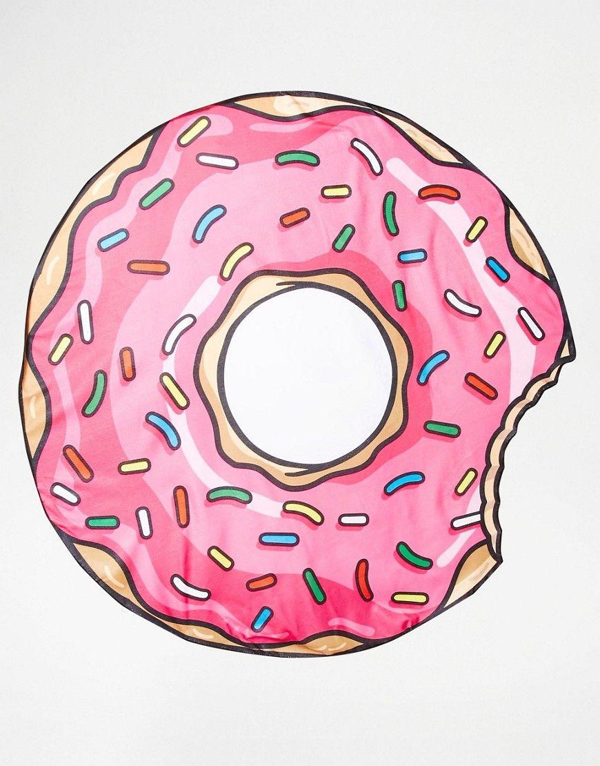 Image 1 of Big Mouth Donut Beach Blanket. illustration to try