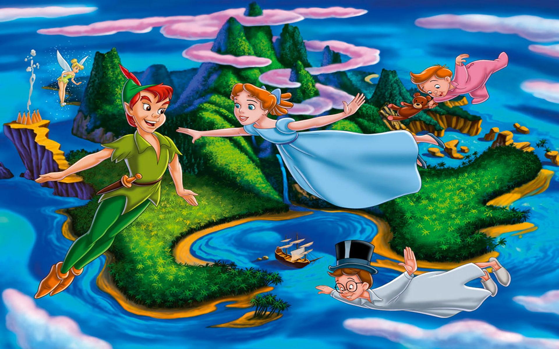 HD wallpaper: Peter Pan Ship Of Captain Hook Wendy John And Michael