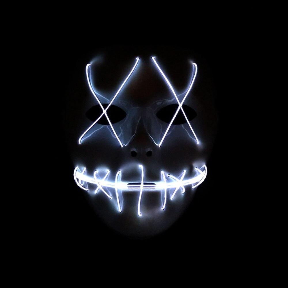 Halloween Costume LED Mask The Purge Movie EL Wire DJ Party Festival New Masks Cosplay Costume Supplies Glow In Dark skull masks