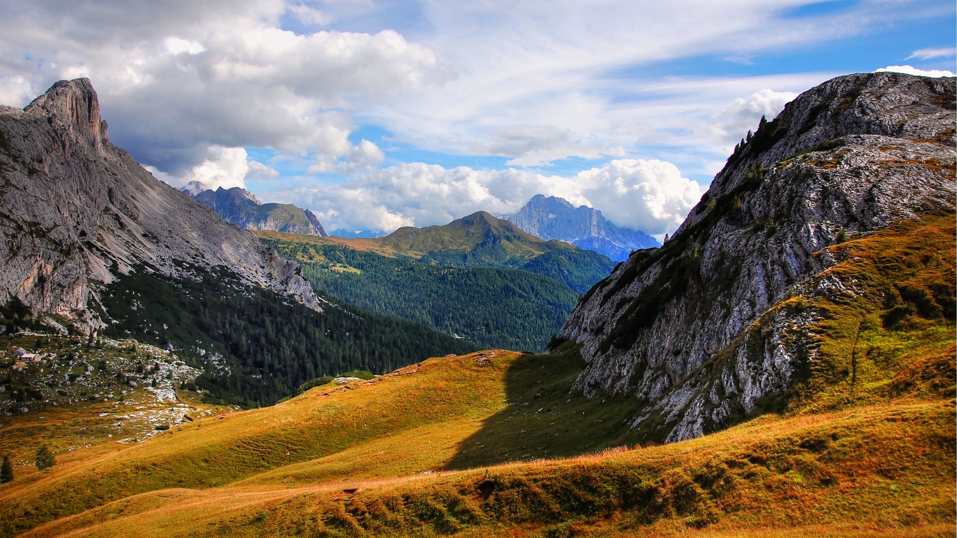 Download wallpaper 1920x1080 mountains, dolomites, italy, south