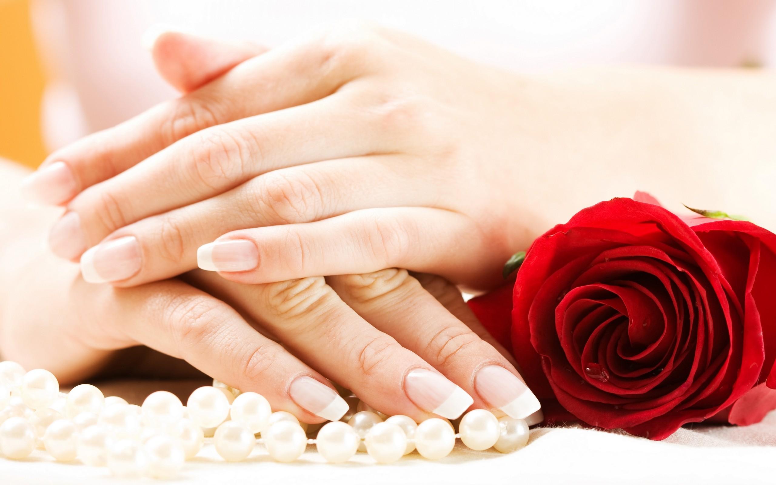 Flowers: Rose Pearls Flowers Manicure Photography Hands Roses Nature