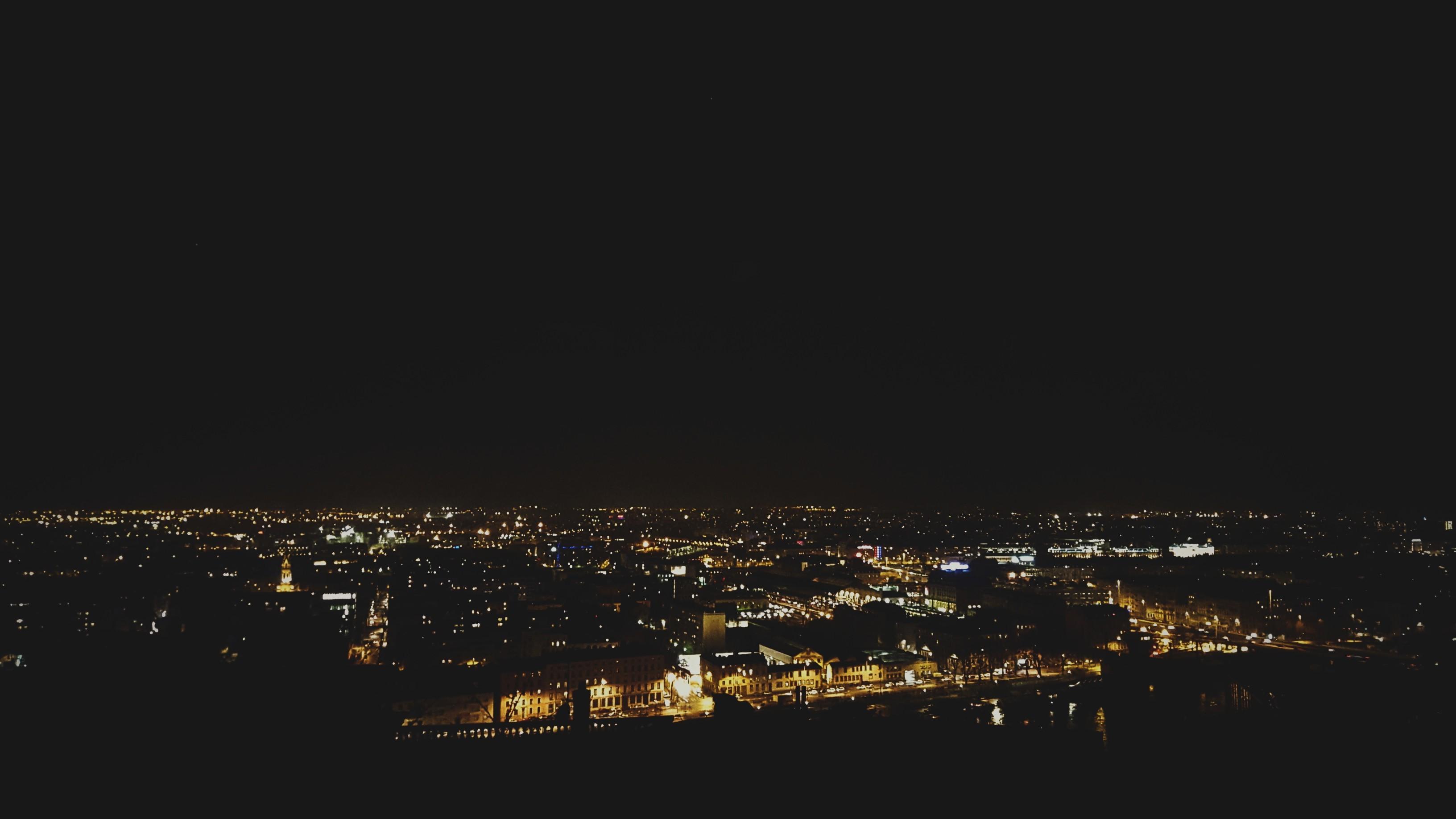 Lyon, Cityscape, City, Landscape, Night, Lights, Sky, Night Sky