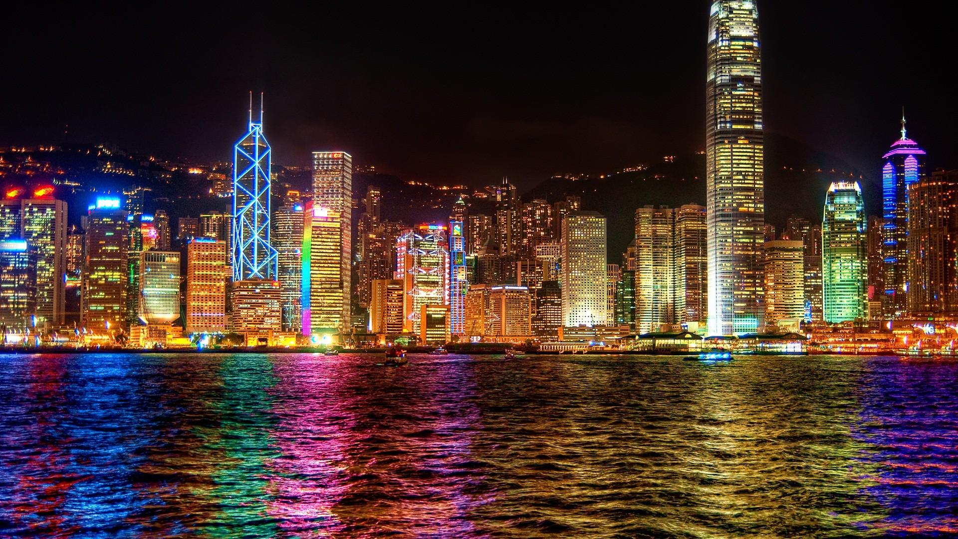 Hong Kong City Lights wallpaper