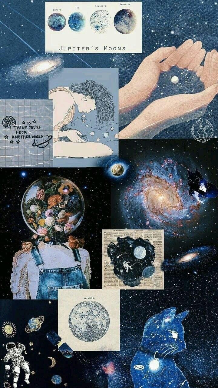 Space Aesthetic Wallpapers Collage