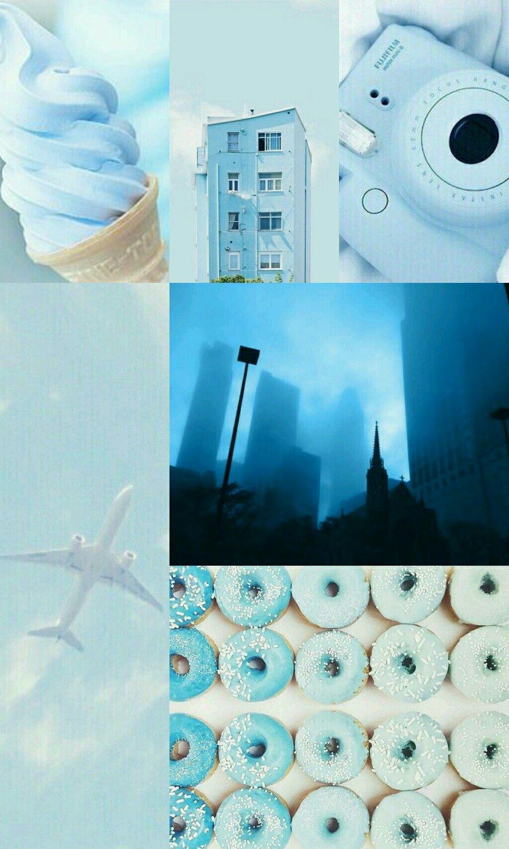 Blue Aesthetic Collage Wallpaper Free Blue Aesthetic Collage Background