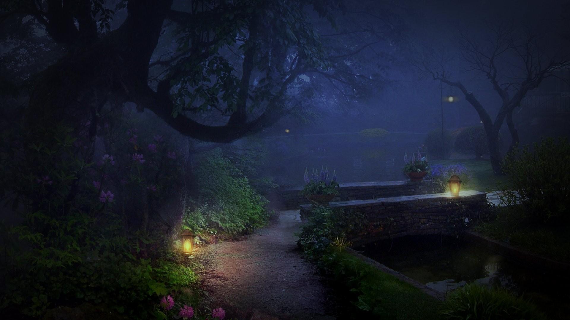 Беседка луна. Ночной сад. Ночной лес. Сад ночью. Красивый сад ночью.