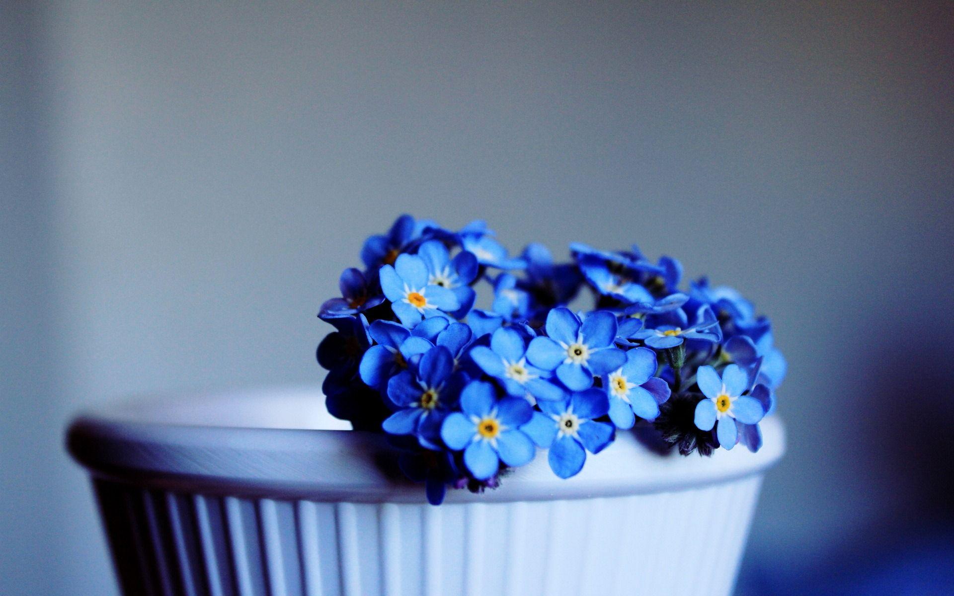 Black Blue Flower Wallpaper