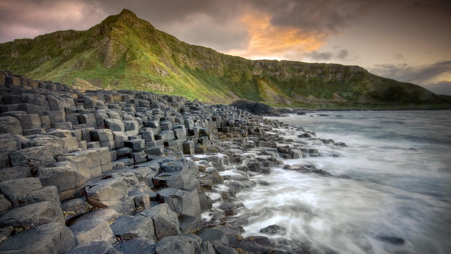 Giant's Causeway in Ireland, awesome landscape. 1920x1080