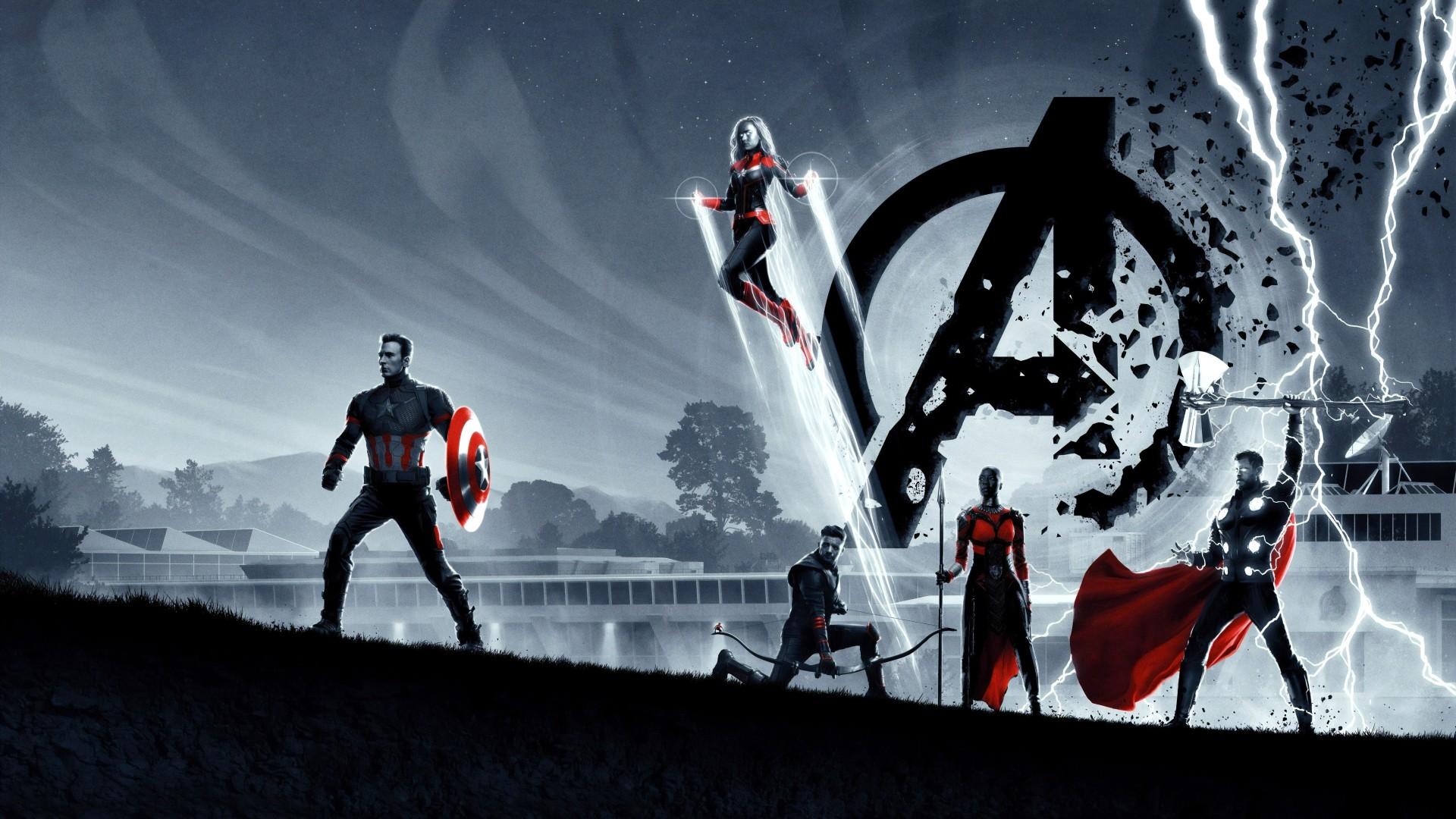 Captain America Thor Captain Marvel Avengers Endgame Wallpaper