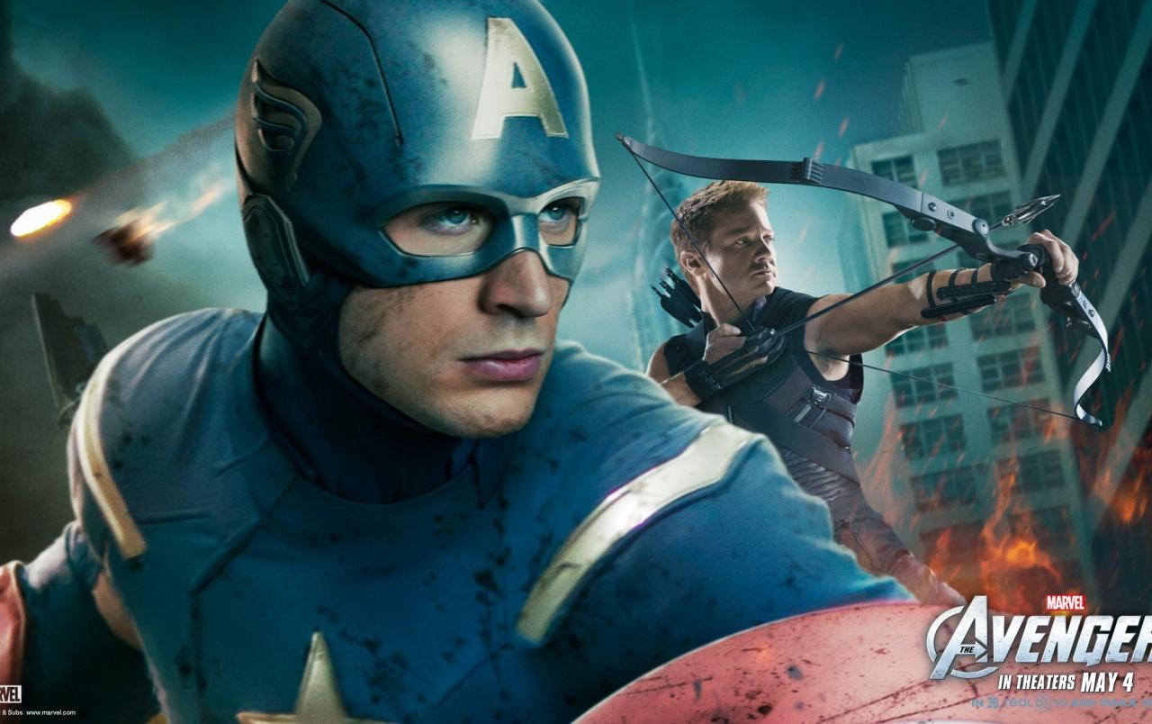 The Avengers: Captain America and Hawkeye wallpaper. The Avengers: Captain America and Hawkeye