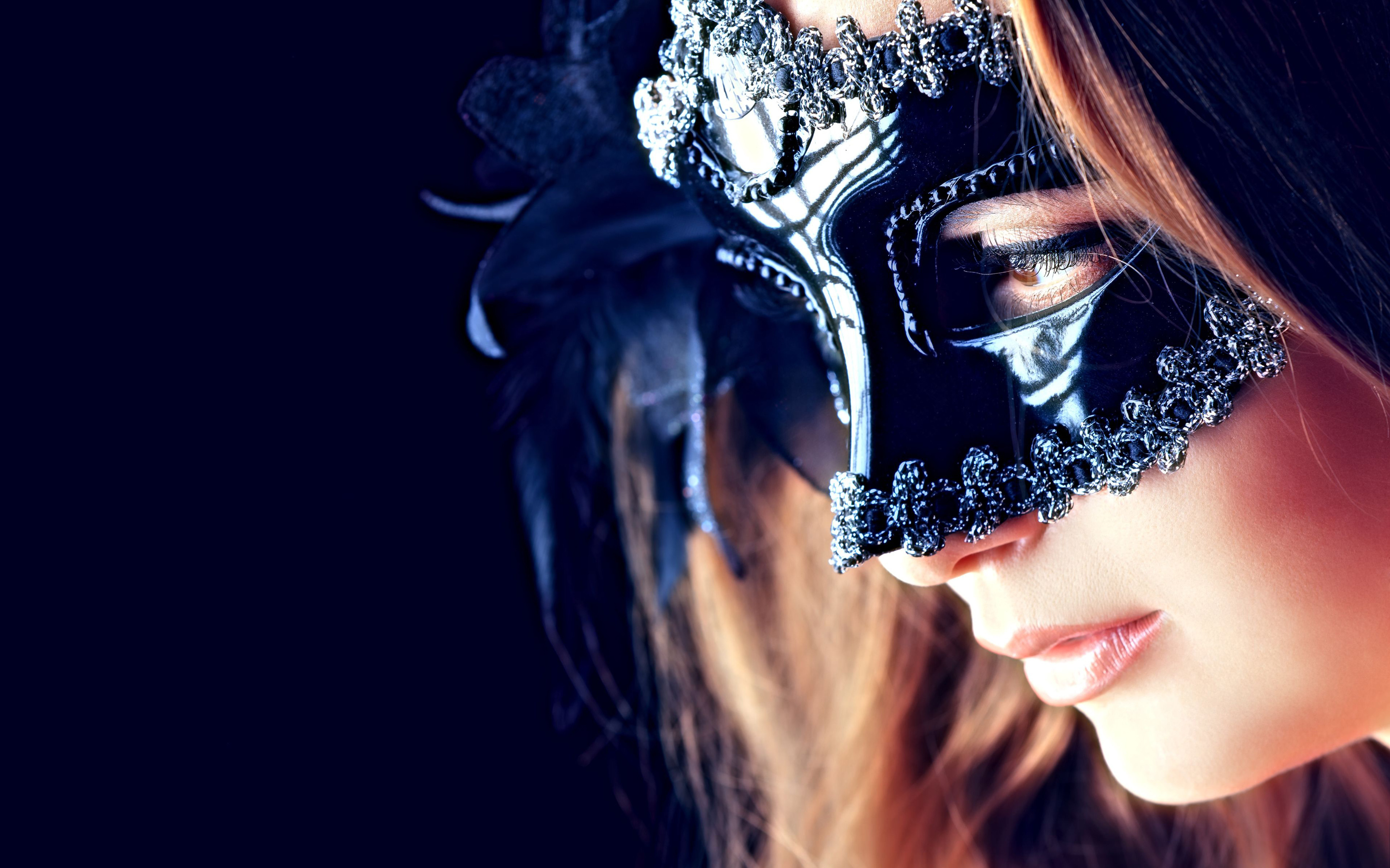 woman, eyes, , mask, lips wallpaper