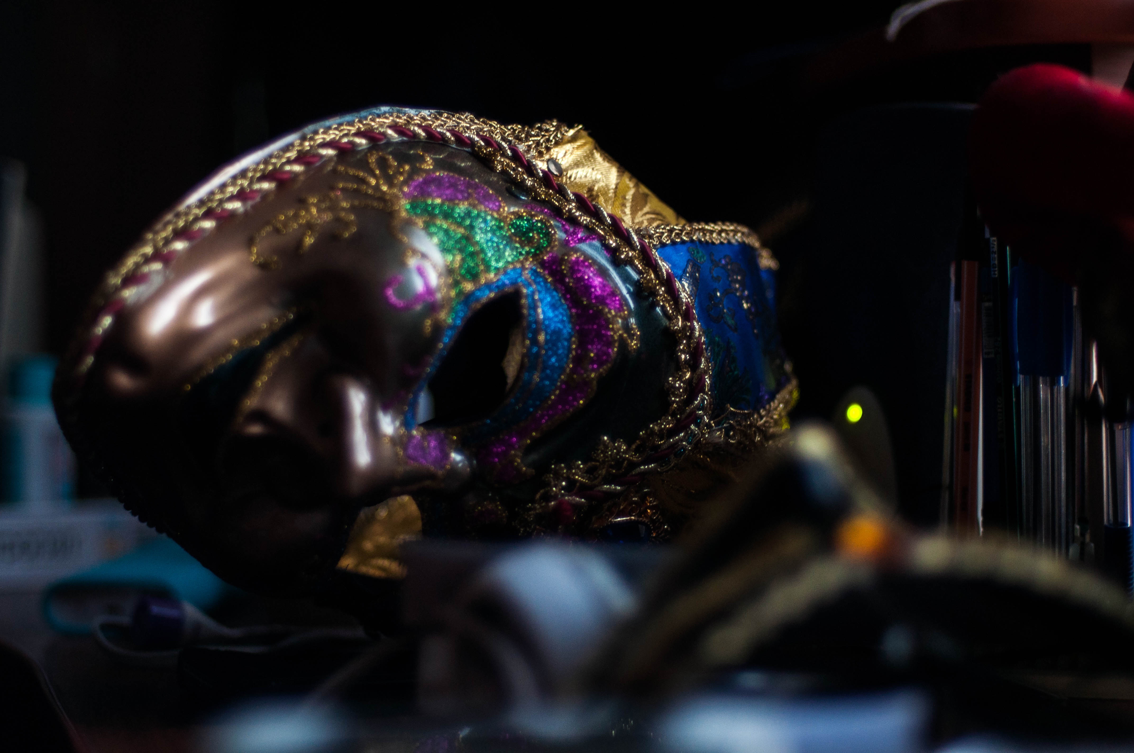 Download wallpaper 4288x2848 mask, carnival, decoration HD background