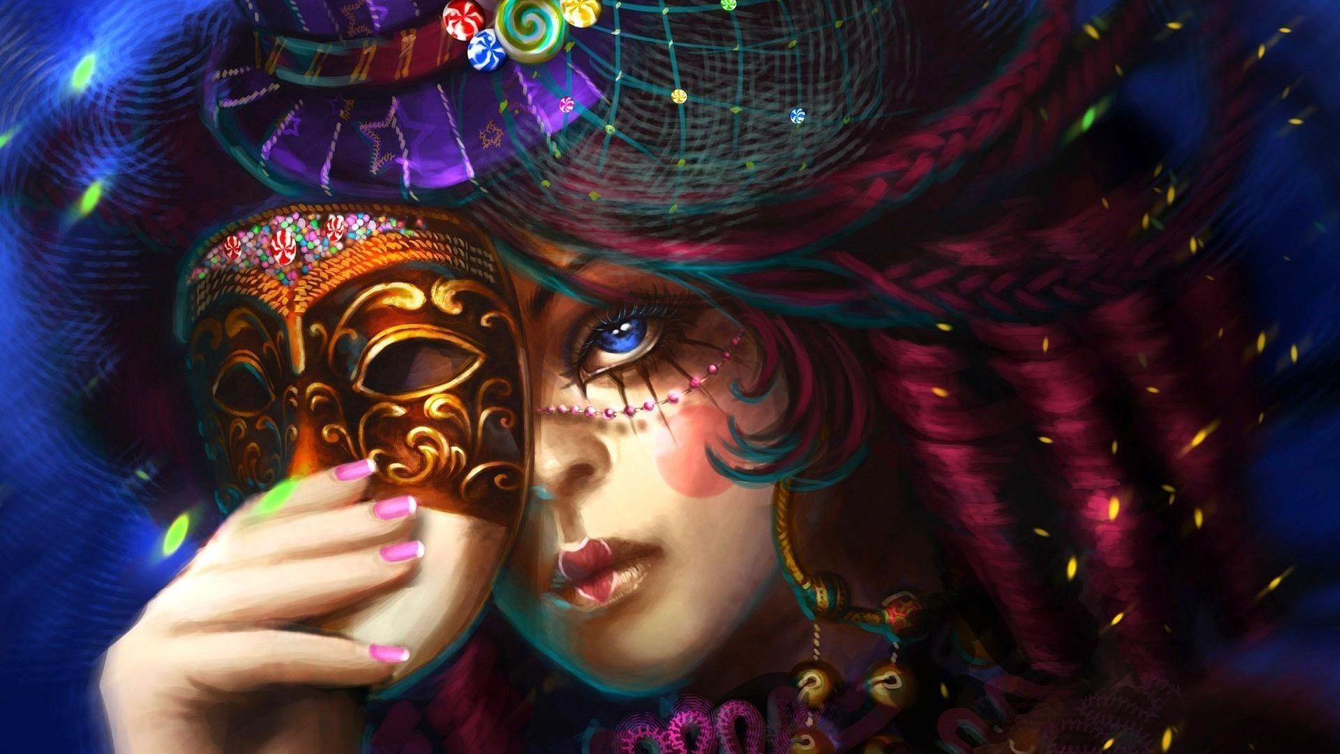 fantasy art, masks wallpaper