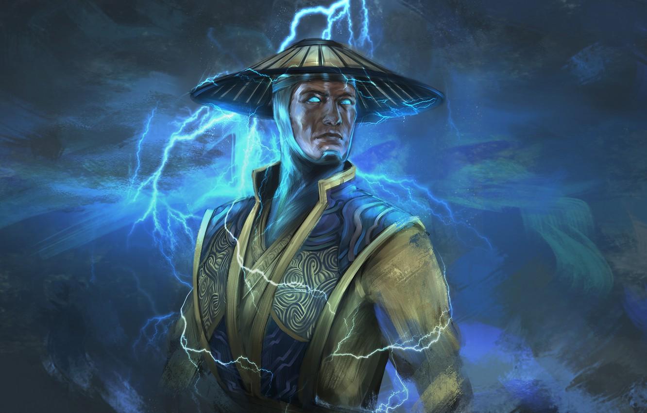 Wallpaper lightning, Raiden, god of thunder, Mortal Kombat X, H1fey