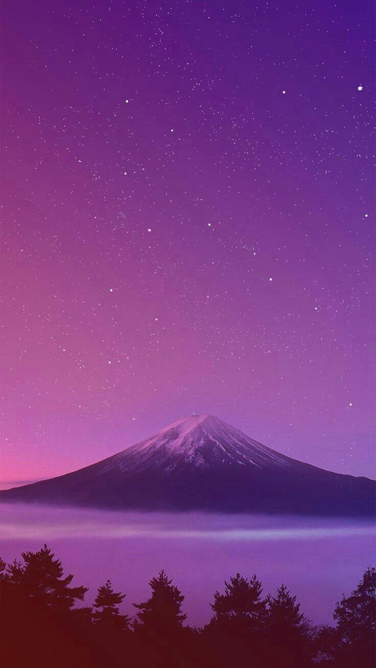 Mountains are with pink and purple. Background and wallpaper