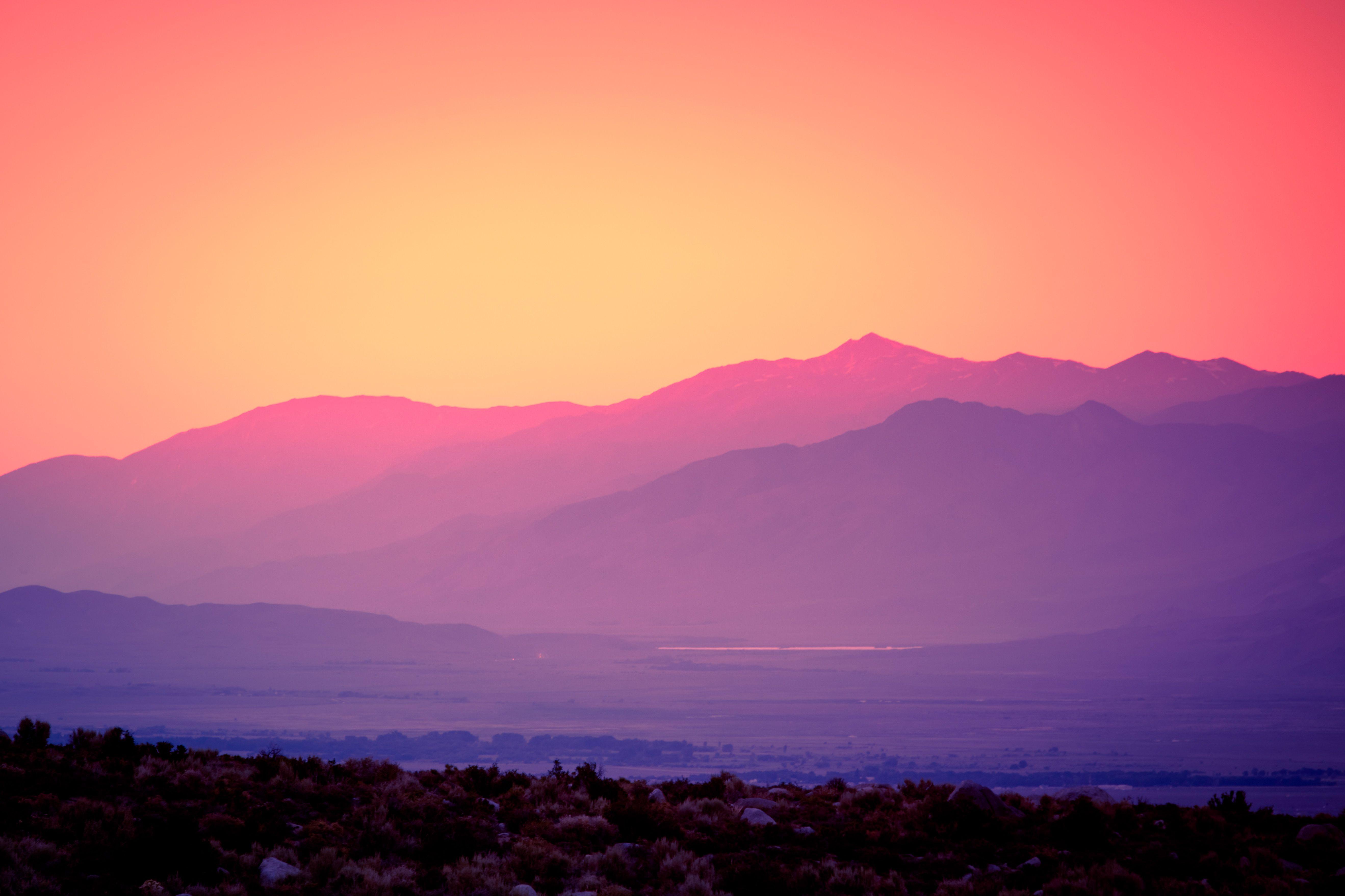 Simple - Purple Mountains Wallpaper Download | MobCup