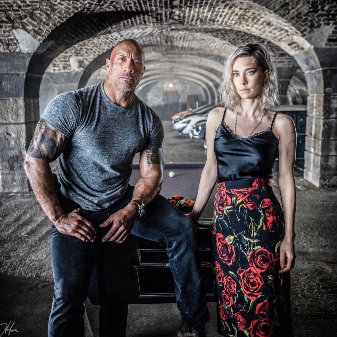 Vanessa Kirby and Dwayne Johnson and Shaw Promo Material 2019