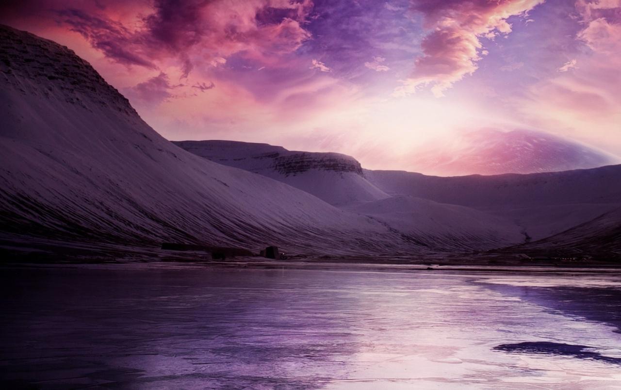 Purple Dreams Mountain & Lake wallpapers.