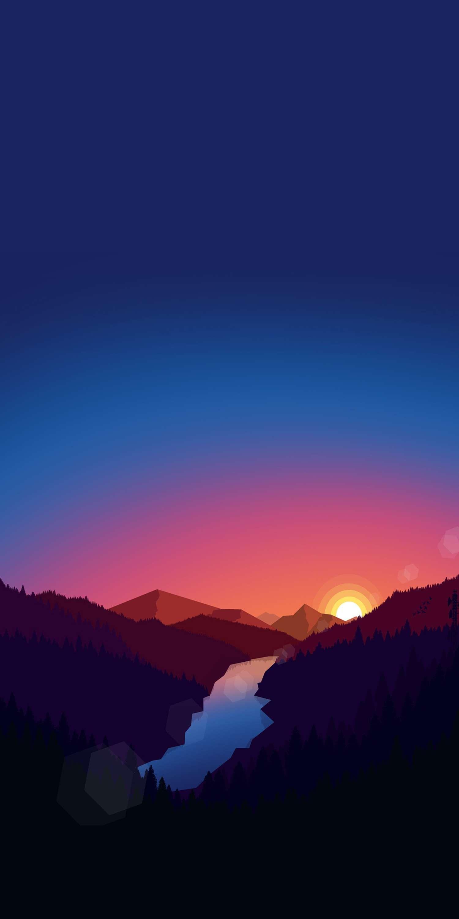 Sunrise View Minimal Nature iPhone Wallpaper