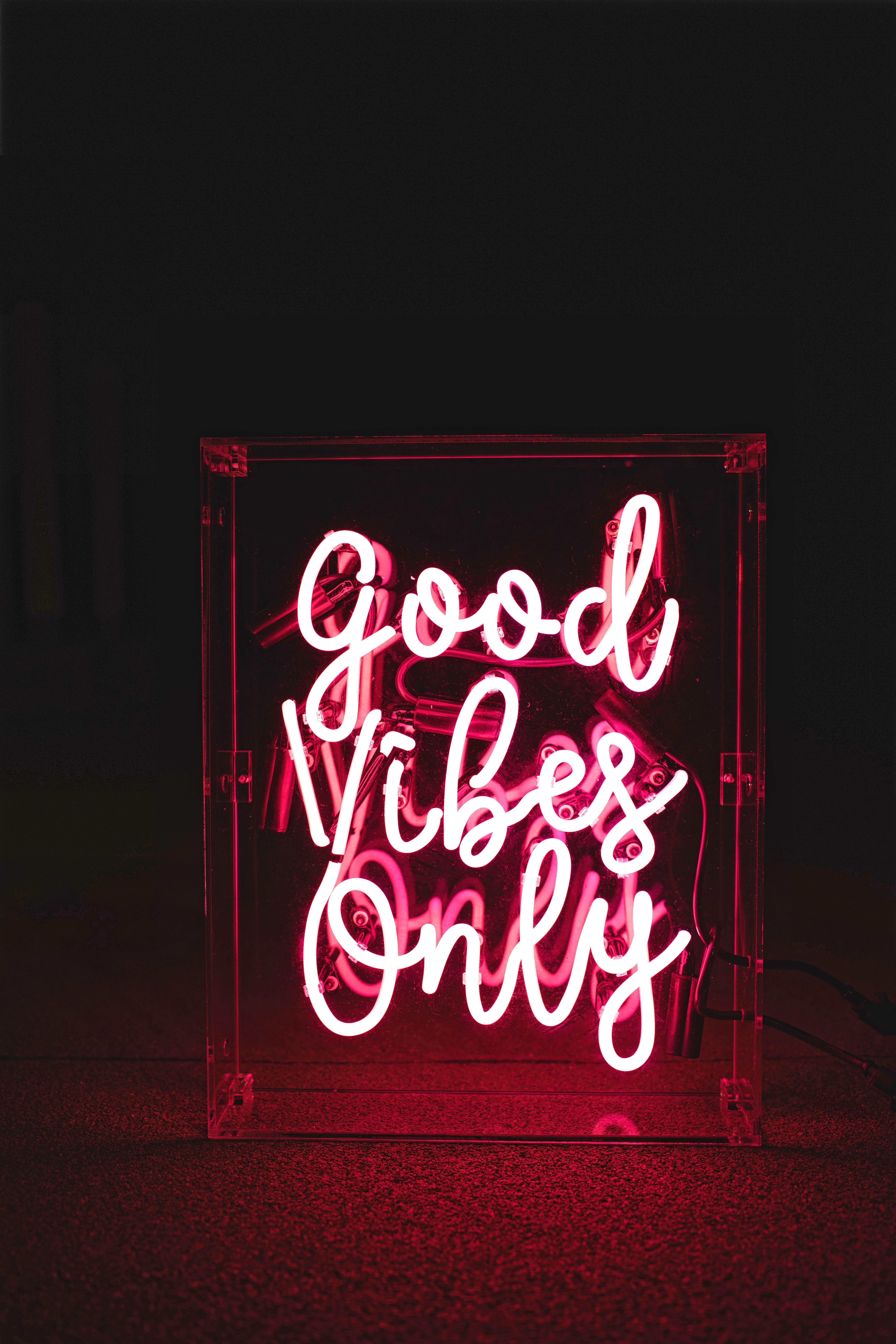 Good Vibes Only Neon Sign via. Wallpaper iphone neon, Neon wallpaper, Neon signs