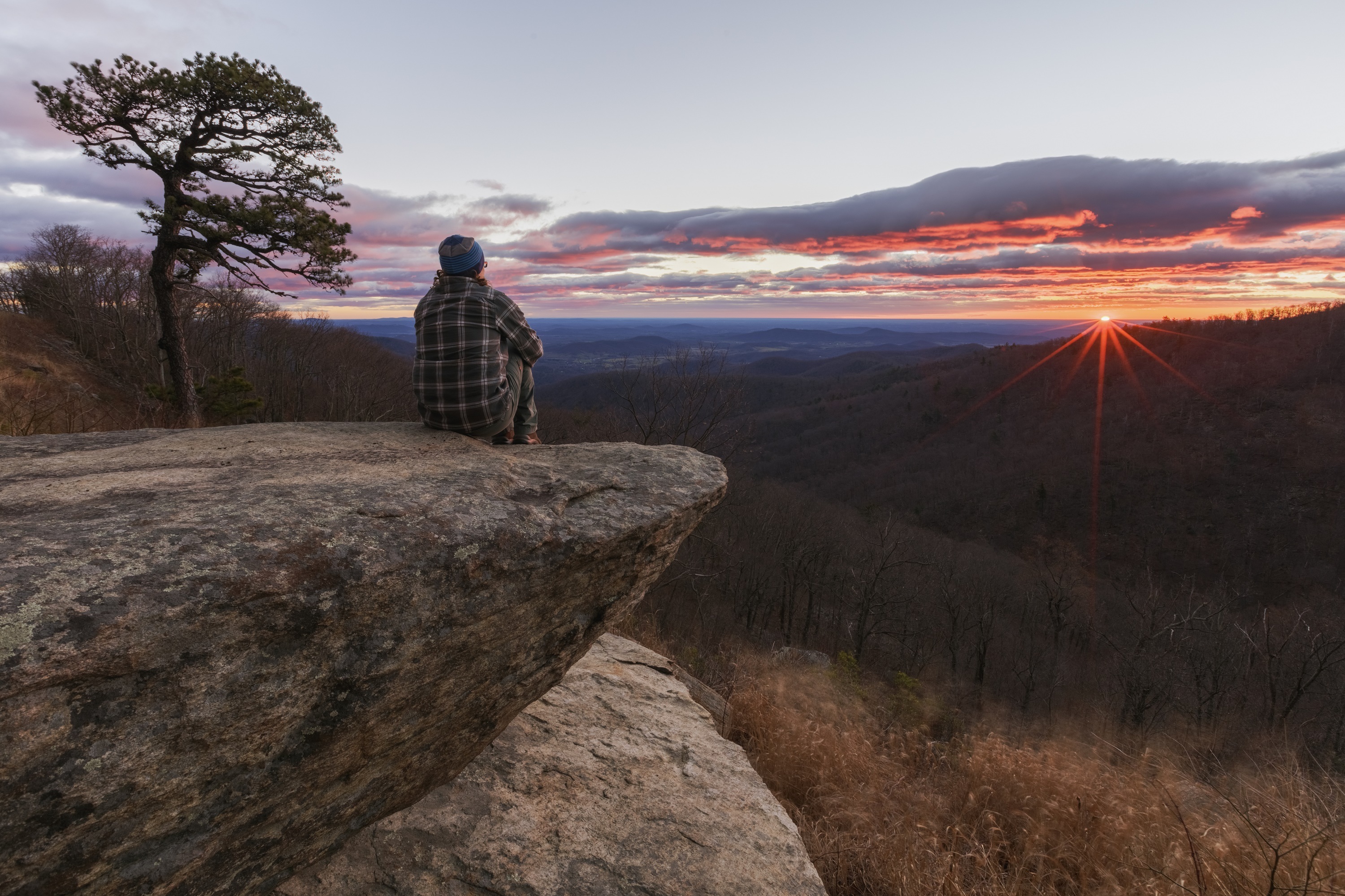 Man or Woman Watching the Sunrise, Hazel Mountain Overlook