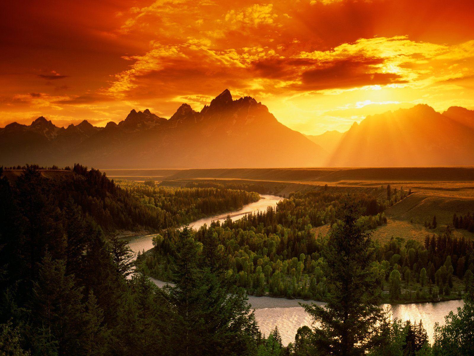 Wyoming. Landscapes. Grand teton national park, Grand teton