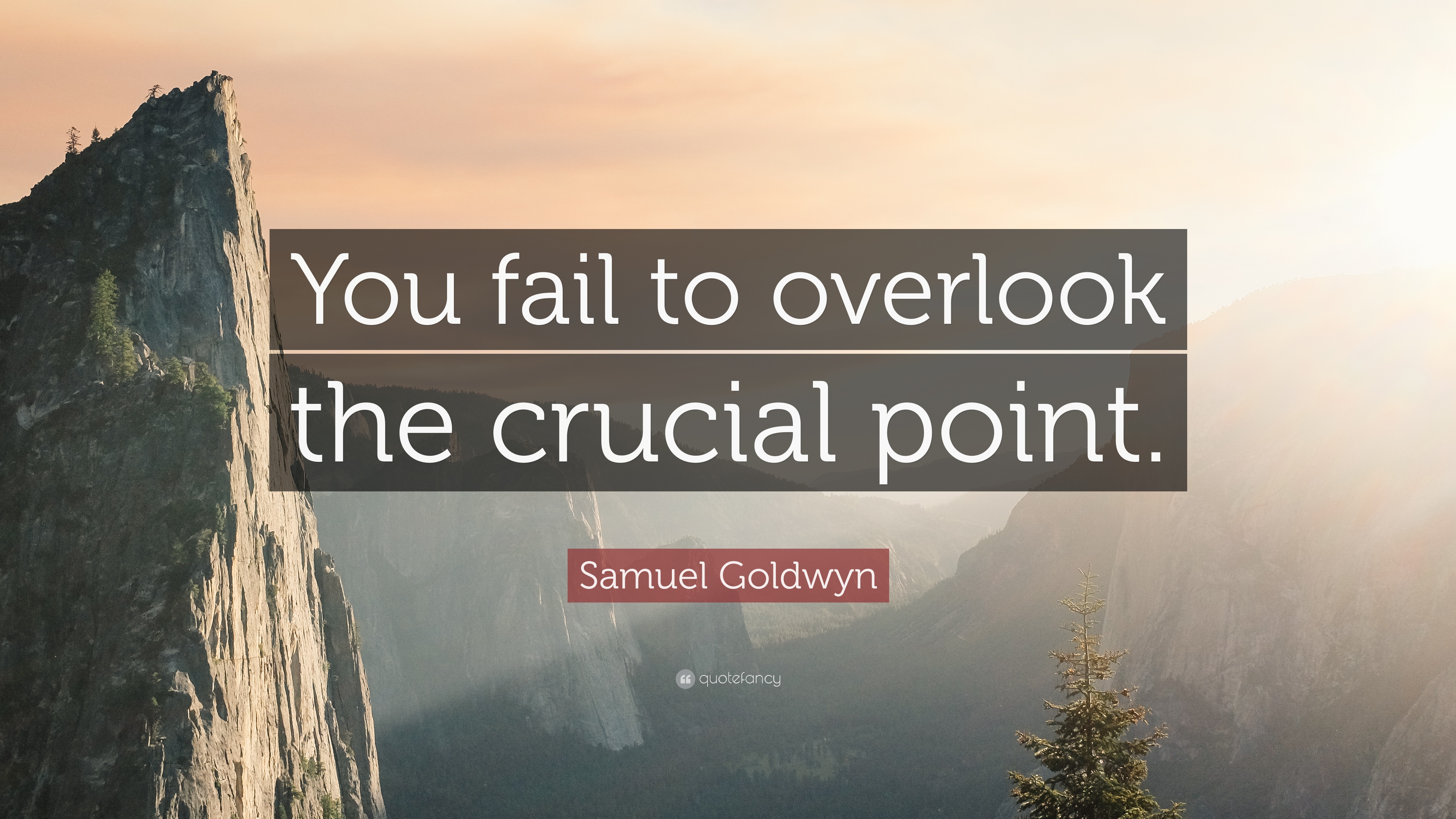 Samuel Goldwyn Quote: “You fail to overlook the crucial point.” 7