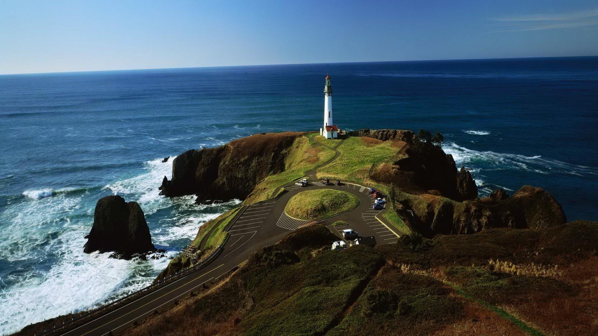 Overlook Tag wallpaper: Lovely Lighthouse Overlook Coast Clouds