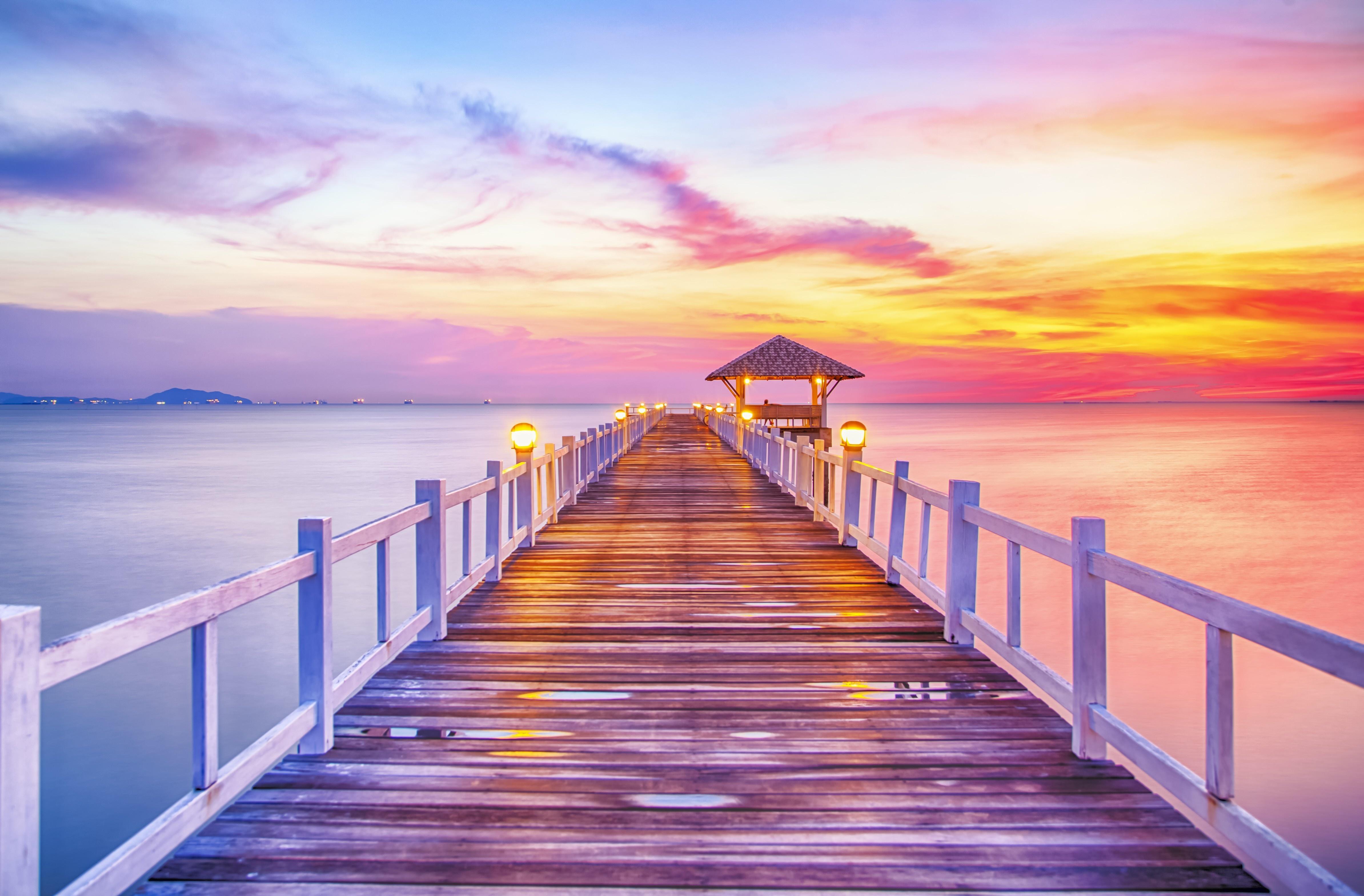 Pier At Sunset Wallpapers - Wallpaper Cave