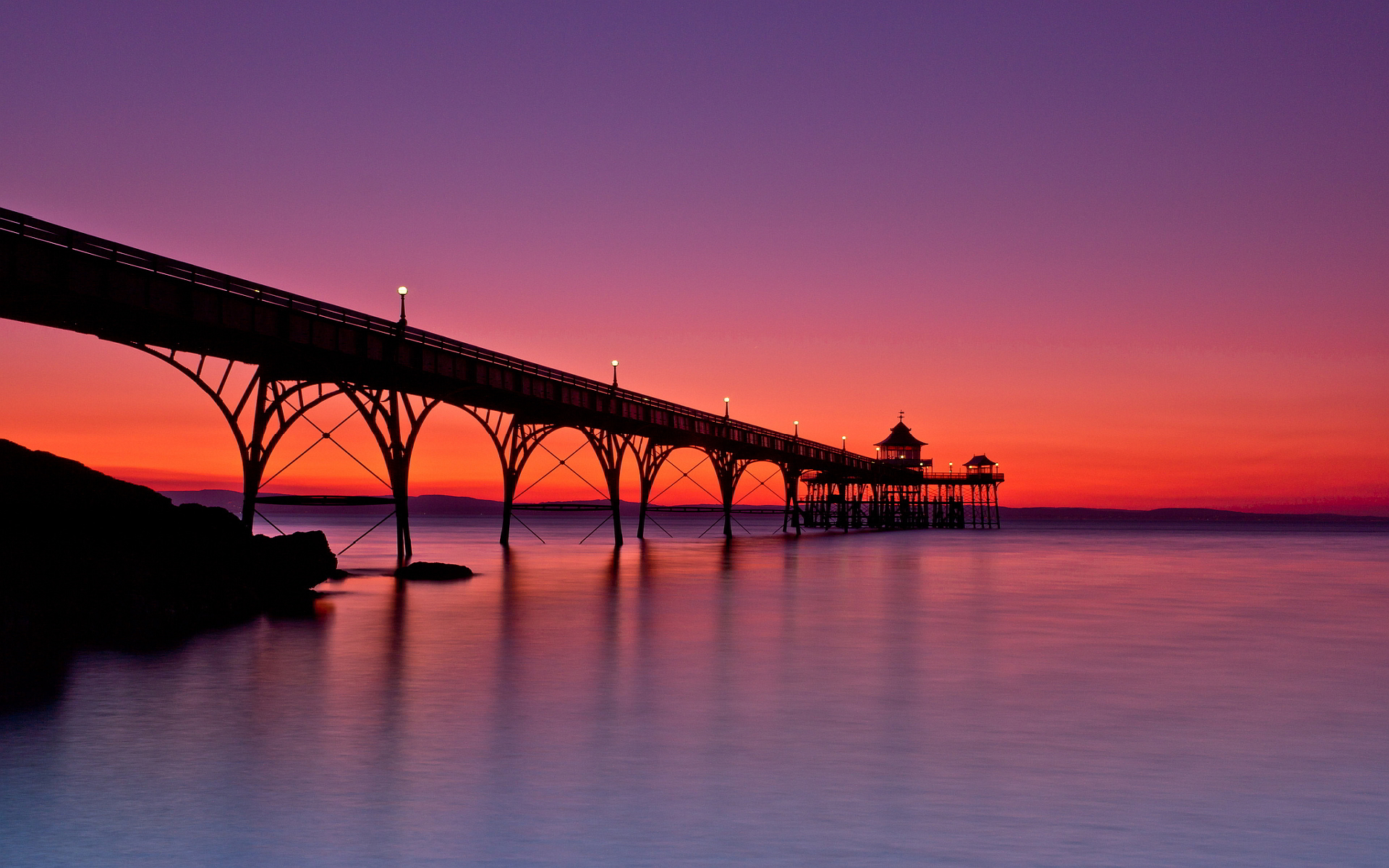 Pier sunset background