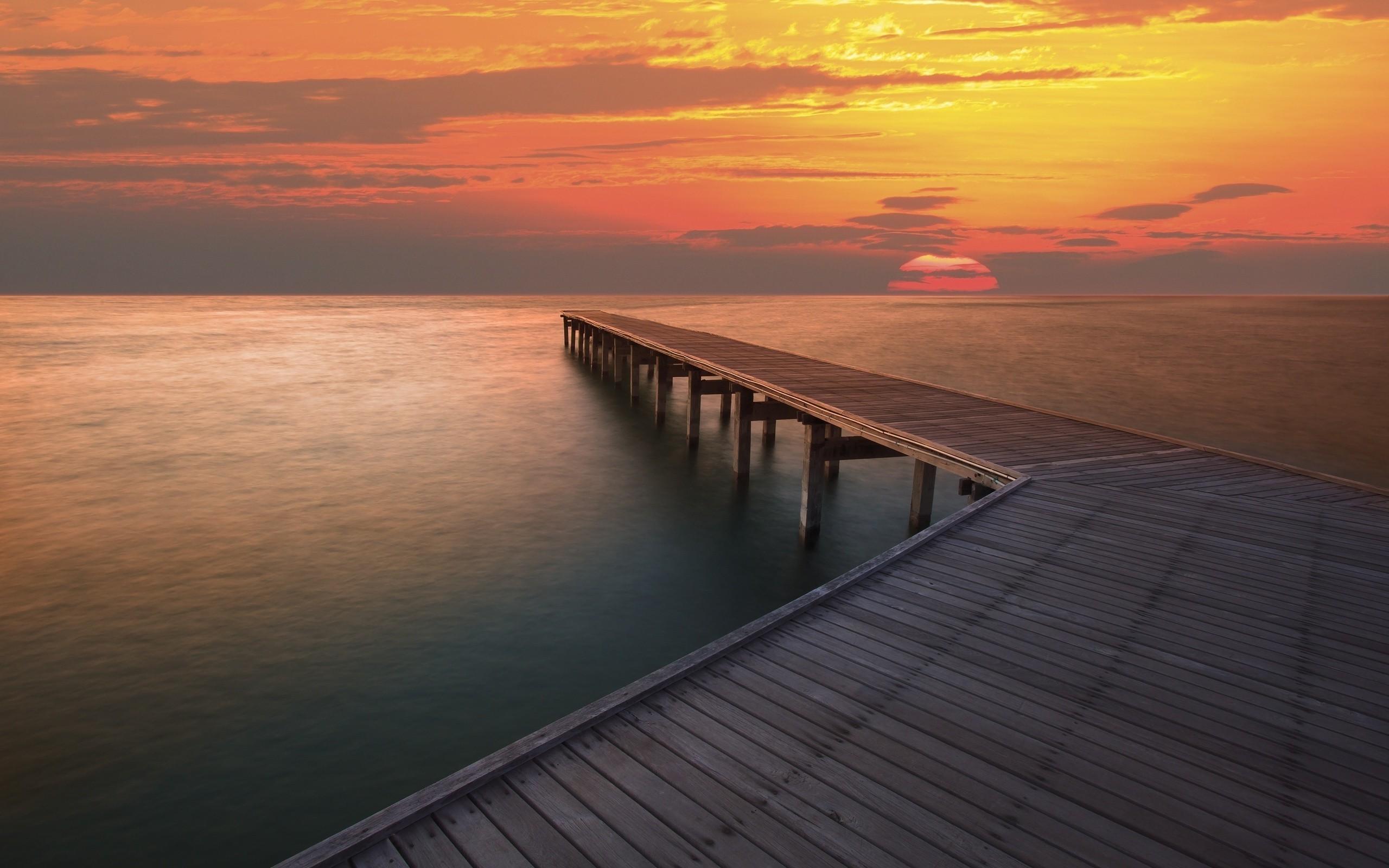 pier sunset wallpaper and background. Nature wallpaper