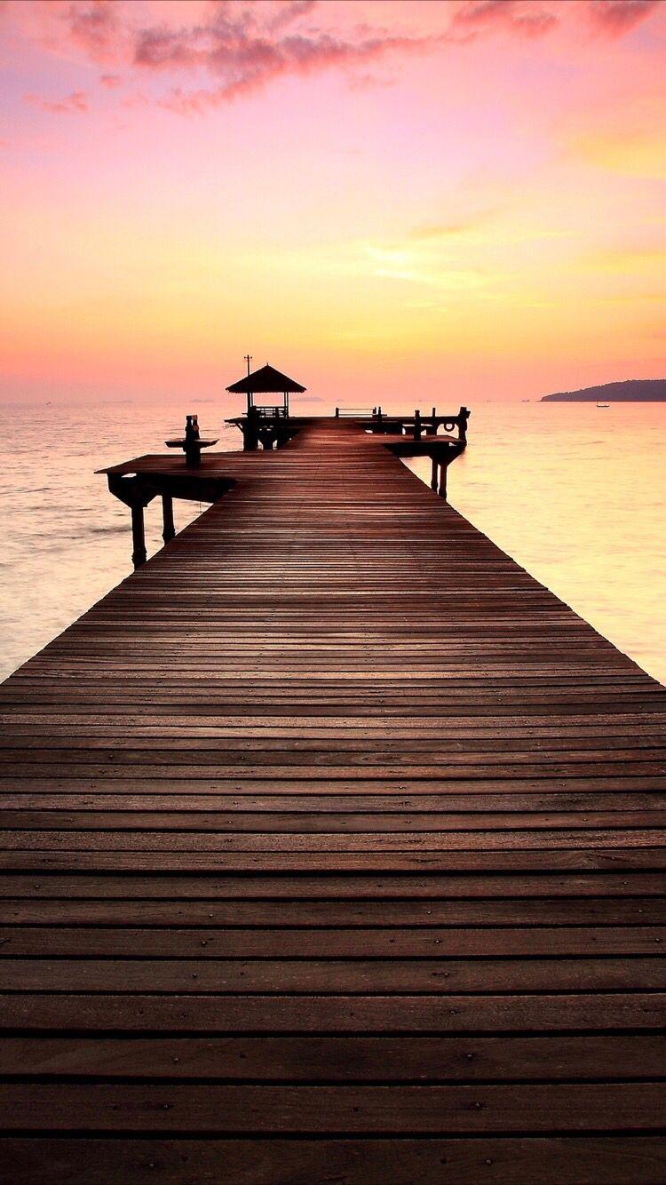Beach romantic sunset wallpaper for your iPhone XS from Everpix