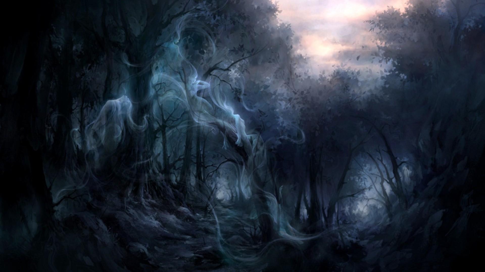 Dark Enchanted Forest Background
