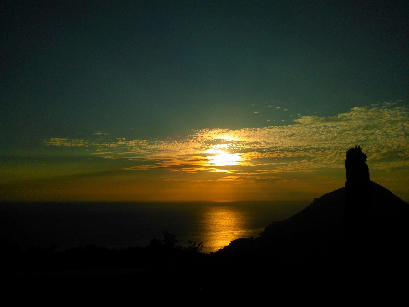 Sky Sea Ocean Clouds Sunset Sunrise Silhouette Sun Coast Wallpaper