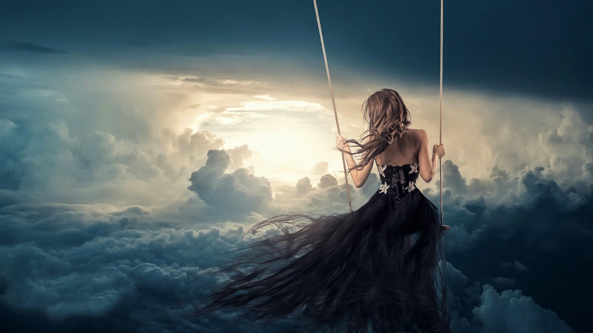 Swinging Above the Clouds HD Wallpaper. Background Image