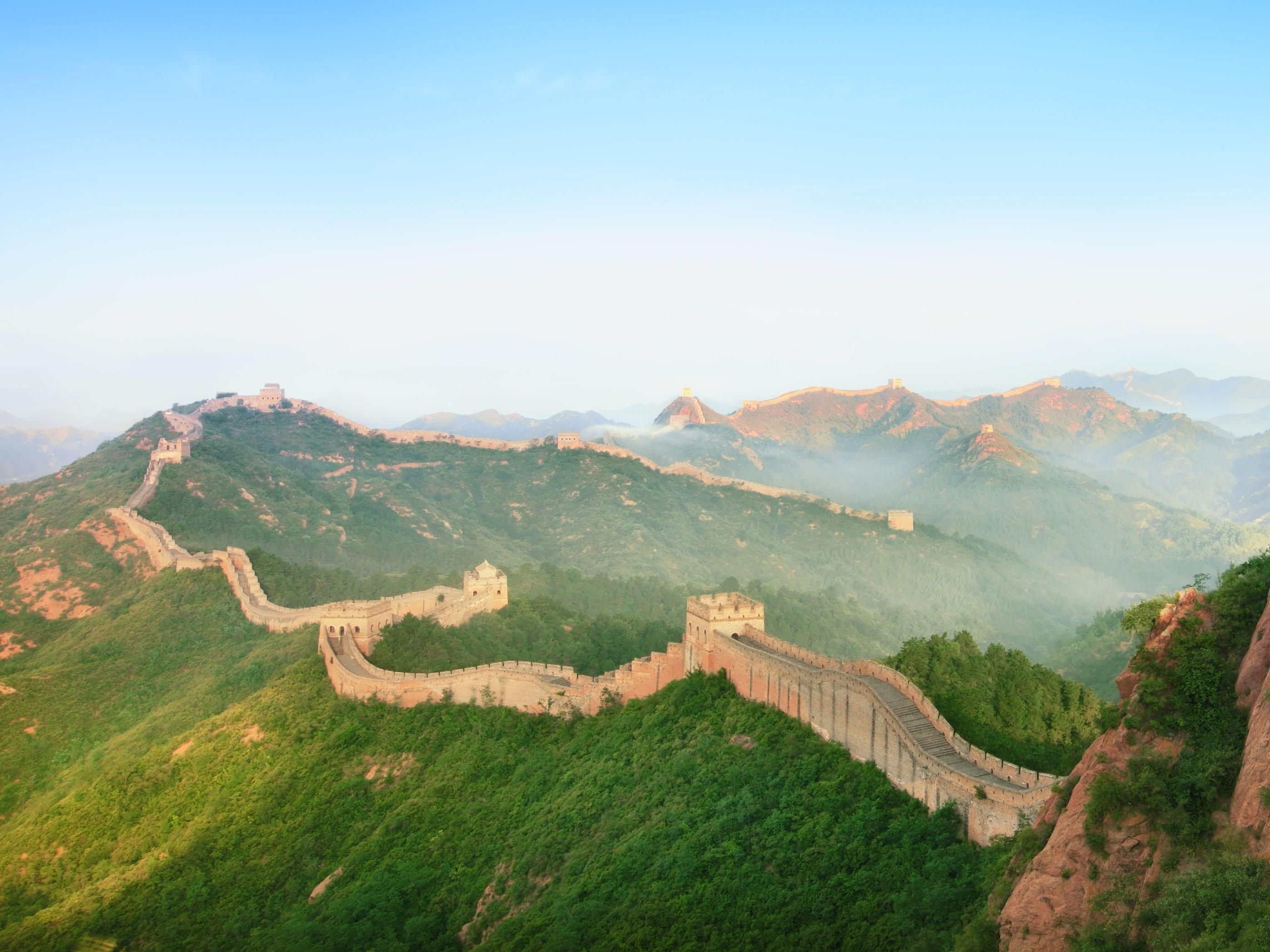 Great Wall of China Panoram HD Wallpaper, Background Image