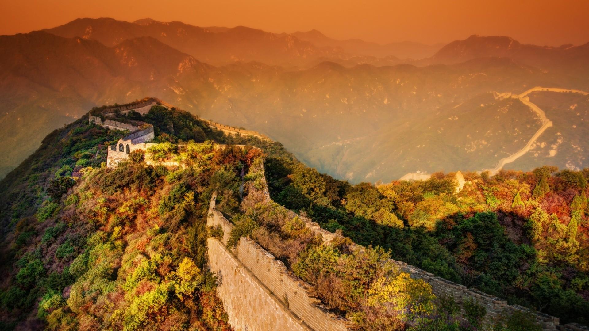 landscapes, China, evening, the great wall wallpaper