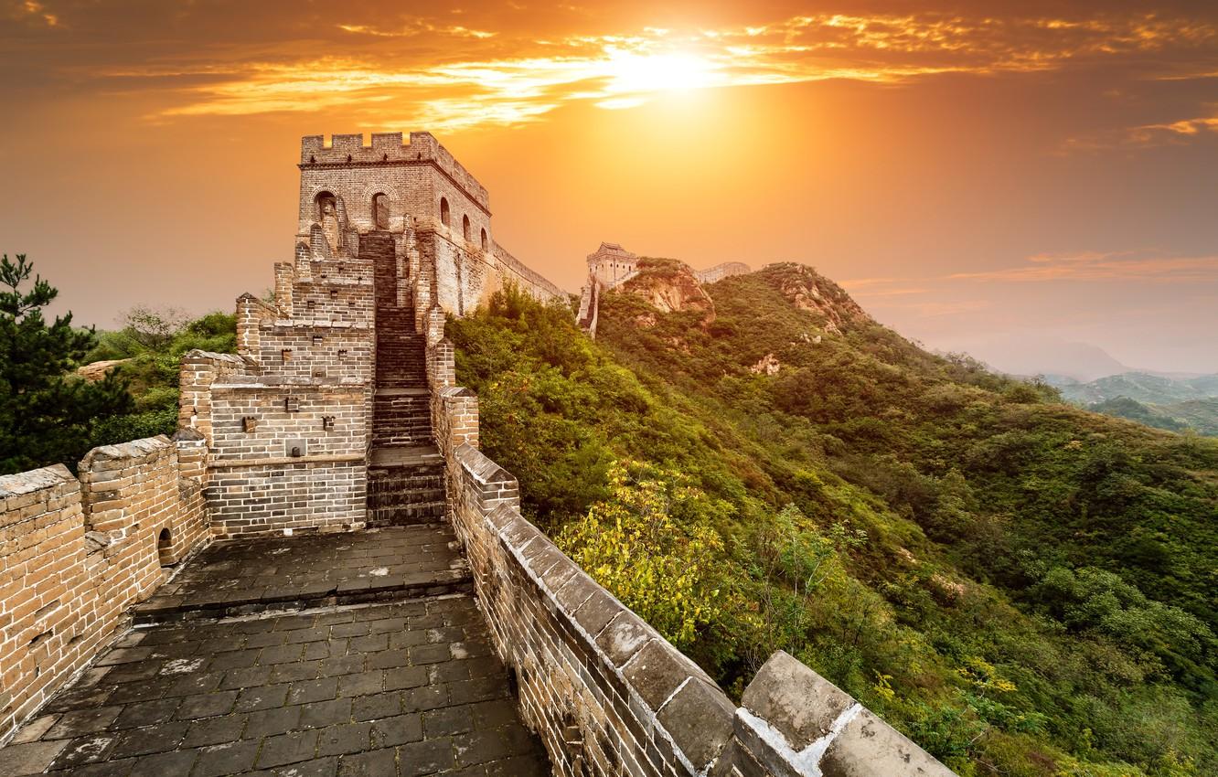 Wallpaper mountains, dawn, China, Beijing, Beijing, The great wall