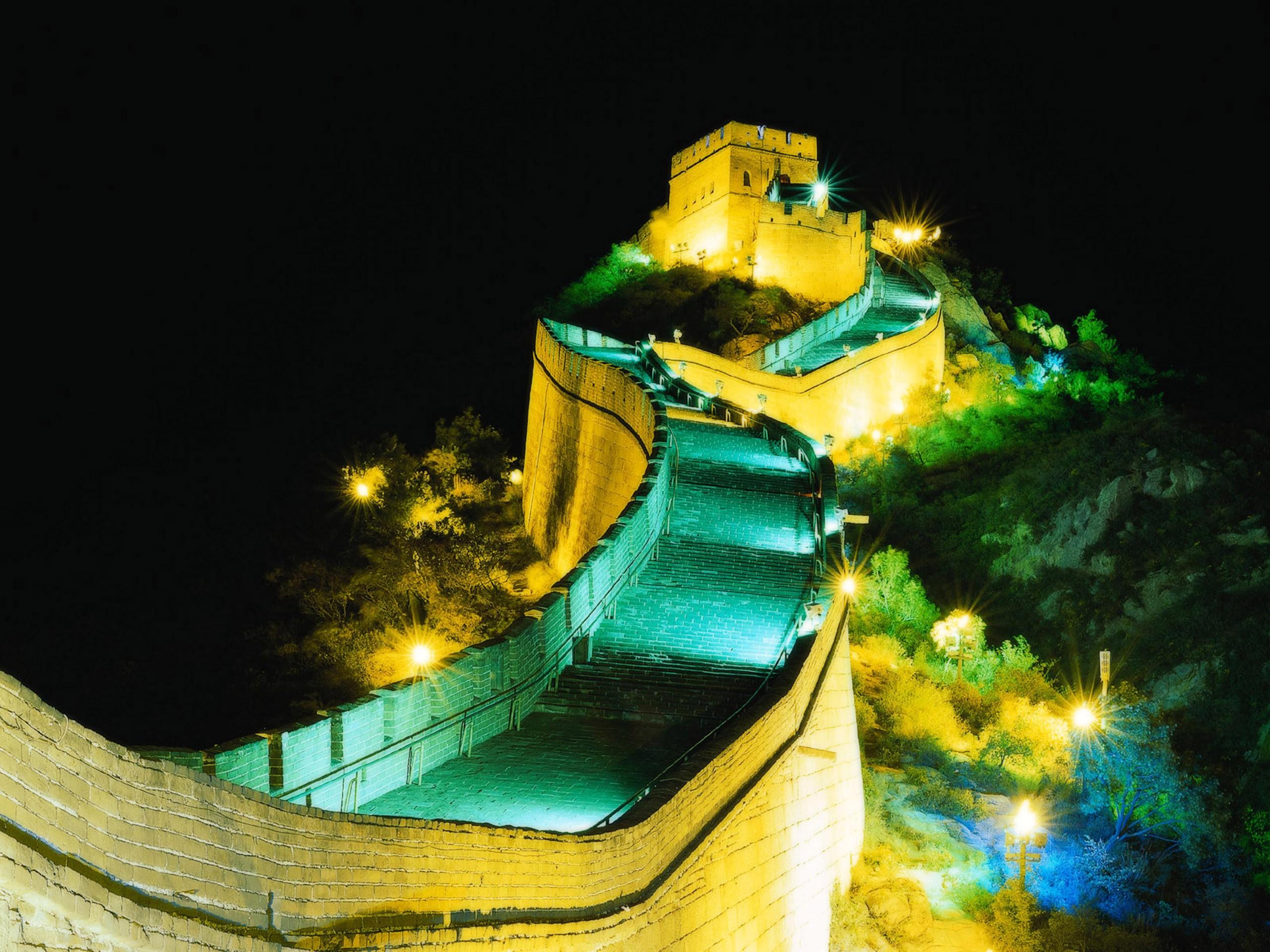 Great Wall Of China At Night Wallpaper