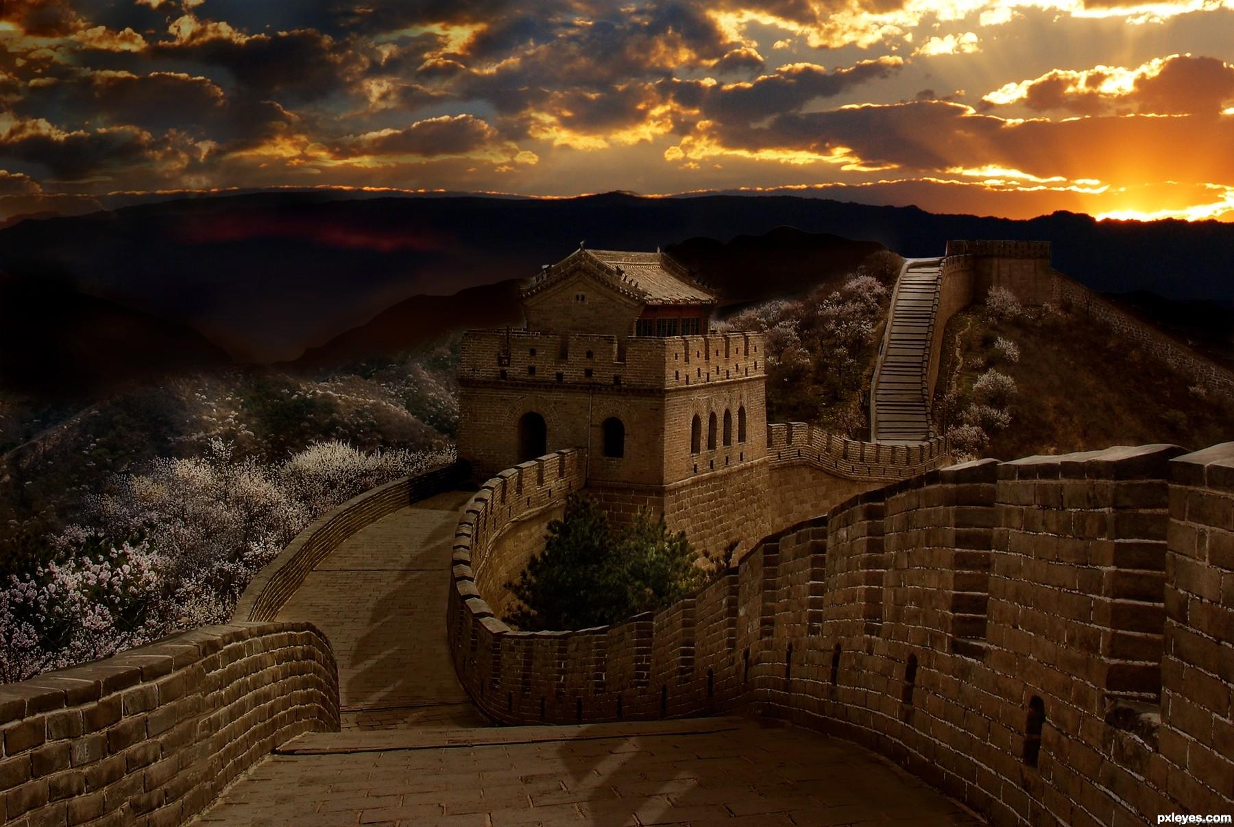 Great Wall at Sunset picture, by elemare for: the great wall